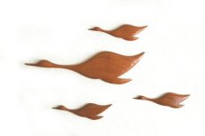 画像1: 鳥の壁掛けオブジェ4個セット (1)