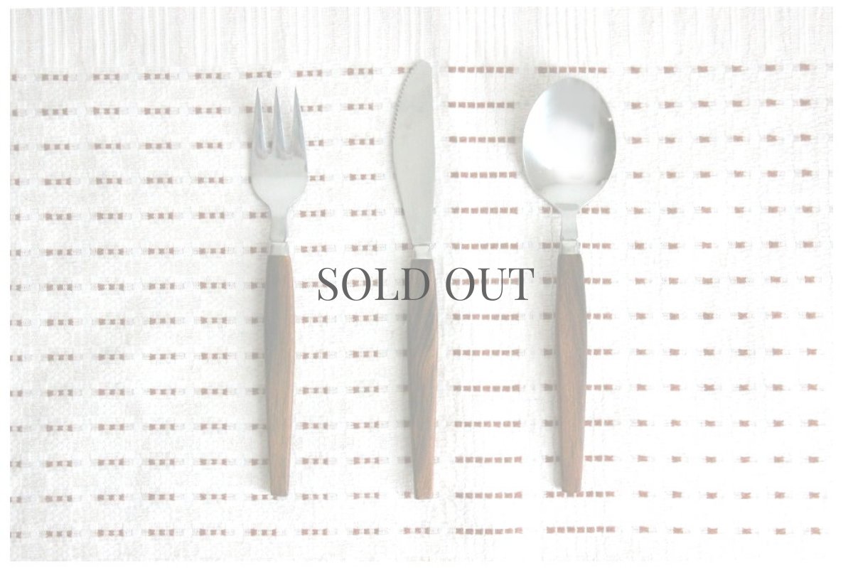 画像6: 【在庫4／残り0】ステンレスと木のフォーク (6)