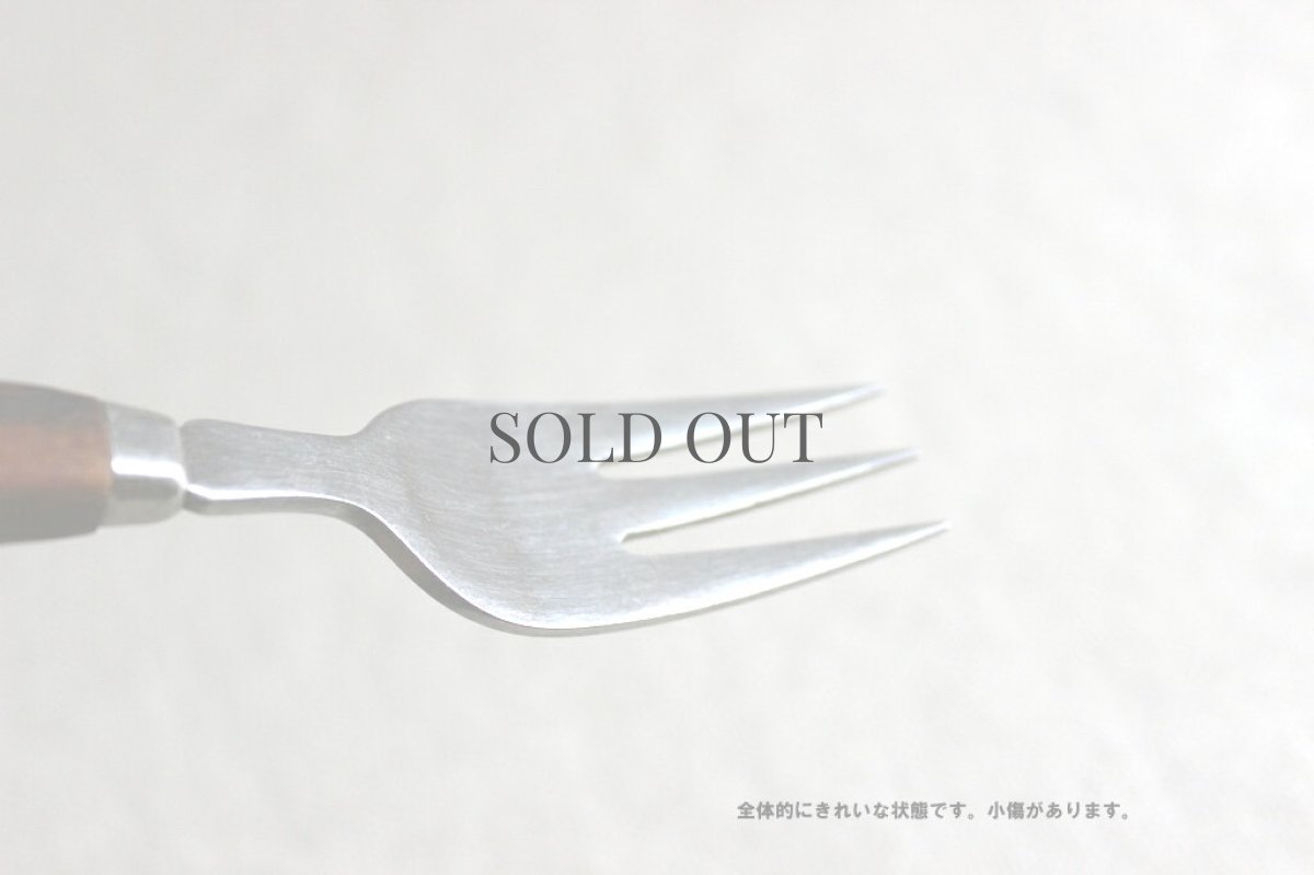 画像2: 【在庫4／残り0】ステンレスと木のフォーク (2)