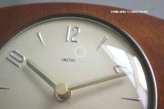 画像4: ヴィンテージ アンティーク ミッドセンチュリー レトロ イギリス Smiths 木と真鍮の置き時計 (4)