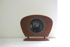 画像9: ヴィンテージ アンティーク ミッドセンチュリー レトロ イギリス Smiths 木と真鍮の置き時計 (9)