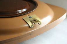 画像9: ヴィンテージ アンティーク ミッドセンチュリー レトロ ドイツ Hermle チークと真鍮の掛け時計 (9)