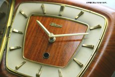 画像2: ヴィンテージ アンティーク ミッドセンチュリー レトロ ドイツ Hermle チークと真鍮の掛け時計 (2)