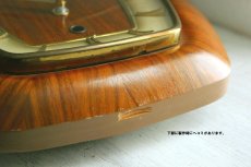 画像5: ヴィンテージ アンティーク ミッドセンチュリー レトロ ドイツ Hermle チークと真鍮の掛け時計 (5)