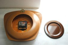 画像10: ヴィンテージ アンティーク ミッドセンチュリー レトロ ドイツ Hermle チークと真鍮の掛け時計 (10)