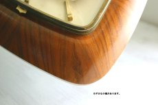 画像6: ヴィンテージ アンティーク ミッドセンチュリー レトロ ドイツ Hermle チークと真鍮の掛け時計 (6)