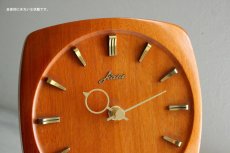 画像3: ヴィンテージ アンティーク ミッドセンチュリー レトロ ドイツ 木製 Hermle（Hald） チークと真鍮の置き時計 (3)