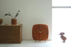画像9: ヴィンテージ アンティーク ミッドセンチュリー レトロ ドイツ 木製 Hermle（Hald） チークと真鍮の置き時計 (9)