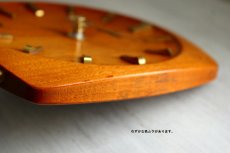 画像5: ヴィンテージ アンティーク ミッドセンチュリー レトロ ドイツ 木製 Hermle（Hald） チークと真鍮の置き時計 (5)