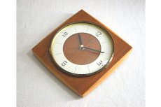 画像2: ヴィンテージ アンティーク ミッドセンチュリー レトロ ドイツ 木製 Hermle チークと真鍮の掛け時計 (2)