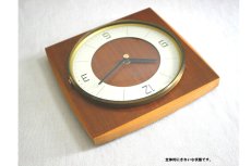 画像3: ヴィンテージ アンティーク ミッドセンチュリー レトロ ドイツ 木製 Hermle チークと真鍮の掛け時計 (3)