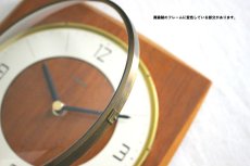画像5: ヴィンテージ アンティーク ミッドセンチュリー レトロ ドイツ 木製 Hermle チークと真鍮の掛け時計 (5)