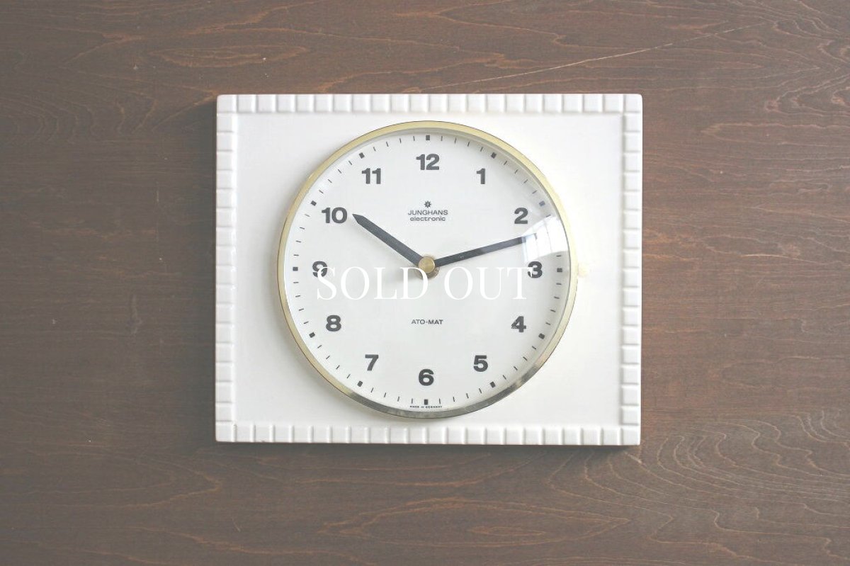 画像1: ヴィンテージ アンティーク ミッドセンチュリー レトロ ドイツ Junghans 陶器の壁掛け時計 (1)