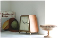 画像18: ヴィンテージ アンティーク ミッドセンチュリー レトロ ドイツ Dugena チークと真鍮の置き時計 (18)