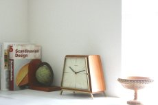 画像16: ヴィンテージ アンティーク ミッドセンチュリー レトロ ドイツ Dugena チークと真鍮の置き時計 (16)