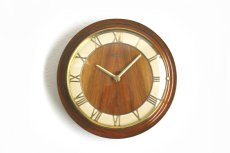 画像1: ヴィンテージ アンティーク ミッドセンチュリー レトロ 木製 ドイツ Muhlheim 木製 壁掛け時計 (1)