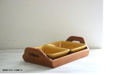 画像2: 北欧ヴィンテージ雑貨　jie 陶器の器とチークトレイ (2)