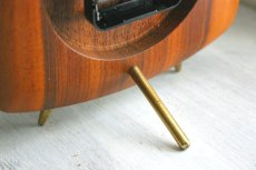 画像8: ヴィンテージ アンティーク ミッドセンチュリー レトロ ドイツ 木製 Hermle チークと真鍮の置き時計 (8)