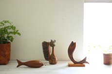 画像6: 北欧ヴィンテージ雑貨　木のネコの置物 フィギュア  (6)