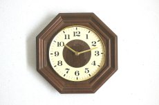 画像1: ミッドセンチュリー レトロ ドイツ ZEIT 木製壁掛け時計 (1)