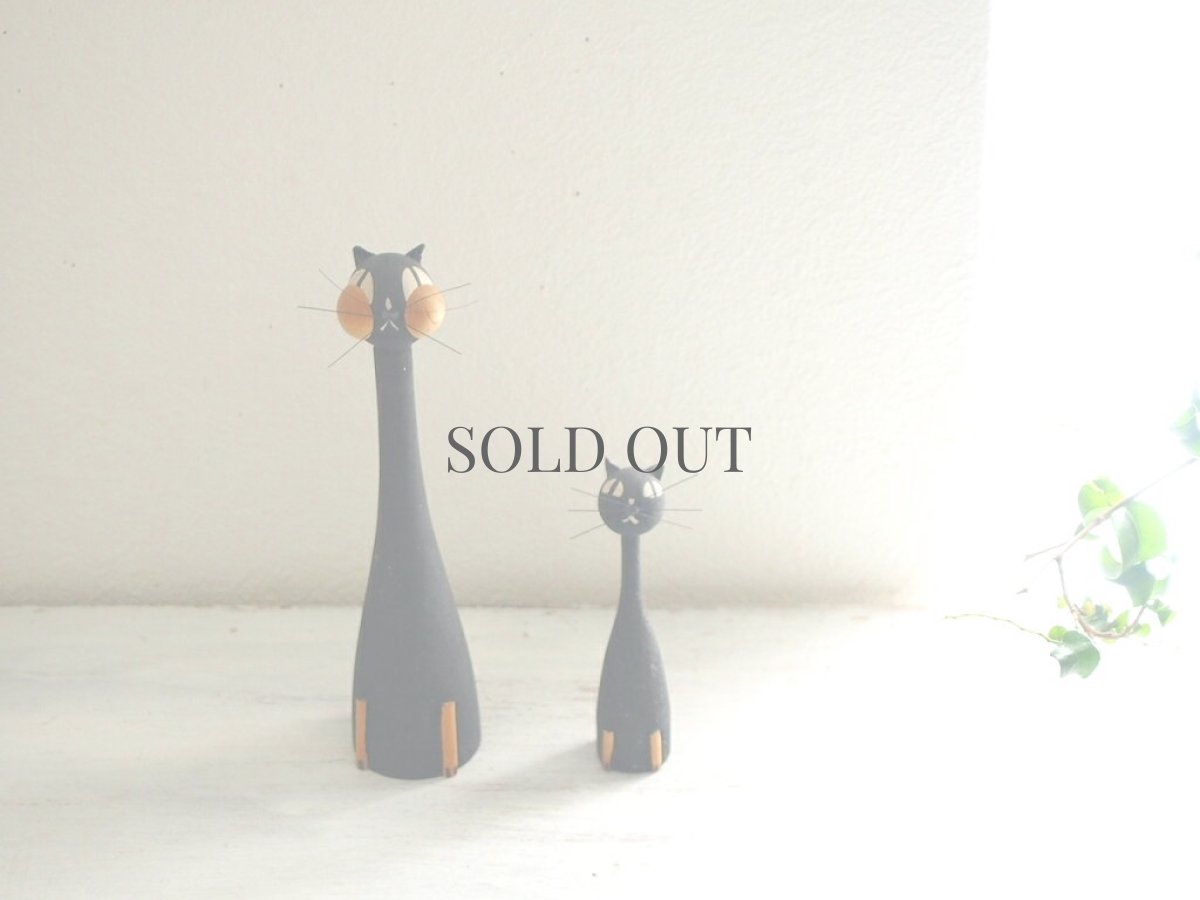 画像6: 北欧ヴィンテージ雑貨 木製のネコの置物 (6)