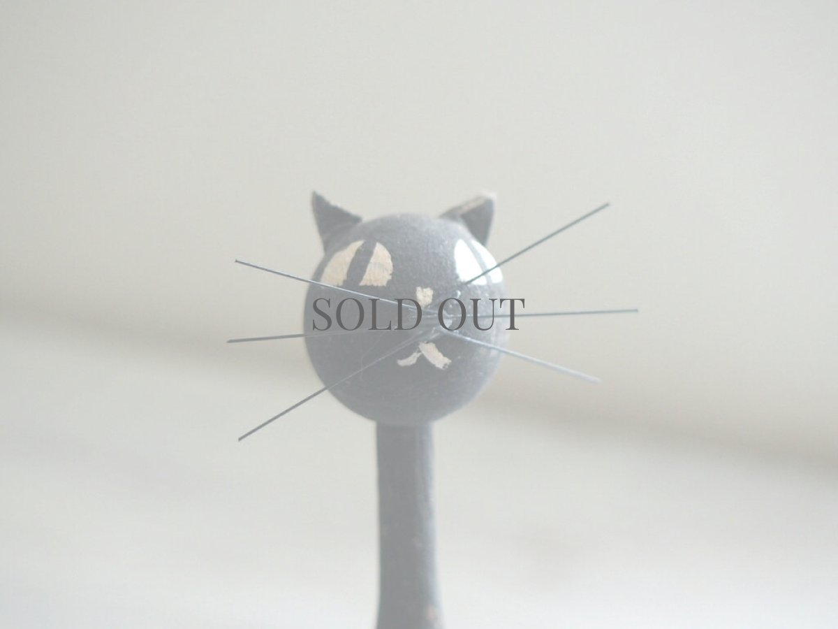 画像3: 北欧ヴィンテージ雑貨 木製のネコの置物 (3)