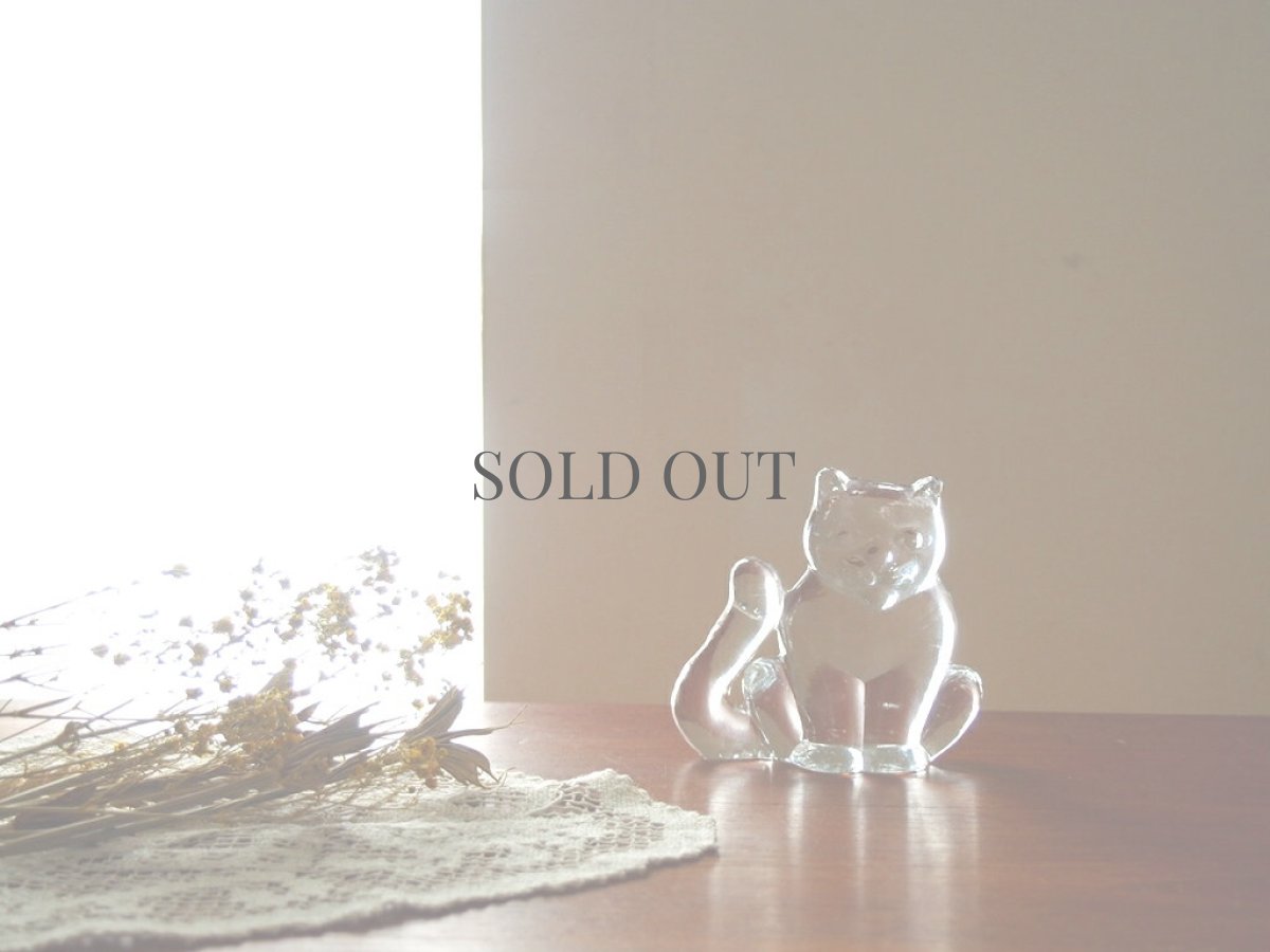 画像6: 北欧ヴィンテージガラス KOSTA BODA  クリスタルのネコの置物  (6)