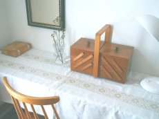 画像13: 北欧ヴィンテージ　木製ソーイングボックス/裁縫箱 (13)