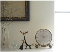画像1: ミッドセンチュリー レトロ Hermle 真鍮製の置き時計 (1)