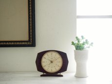 画像2: ミッドセンチュリー レトロ Metamec 木製置き時計 (2)