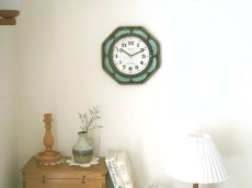 画像1: ミッドセンチュリー レトロ ドイツ製 KIENZLE 陶器の壁掛け時計 (1)