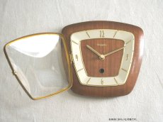 画像5: ヴィンテージ アンティーク ミッドセンチュリー レトロ ドイツ Dugena チークと真鍮の壁掛け時計 (5)