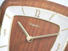 画像6: ヴィンテージ アンティーク ミッドセンチュリー レトロ ドイツ Dugena チークと真鍮の壁掛け時計 (6)