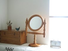 画像1: 北欧ヴィンテージ　木製のテーブルミラー (1)