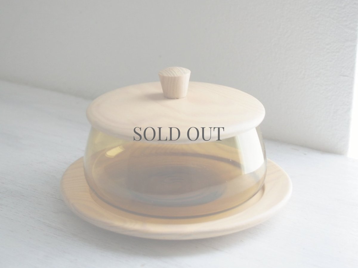 画像3: 北欧ヴィンテージ雑貨　木とガラスの蓋付きポット (3)