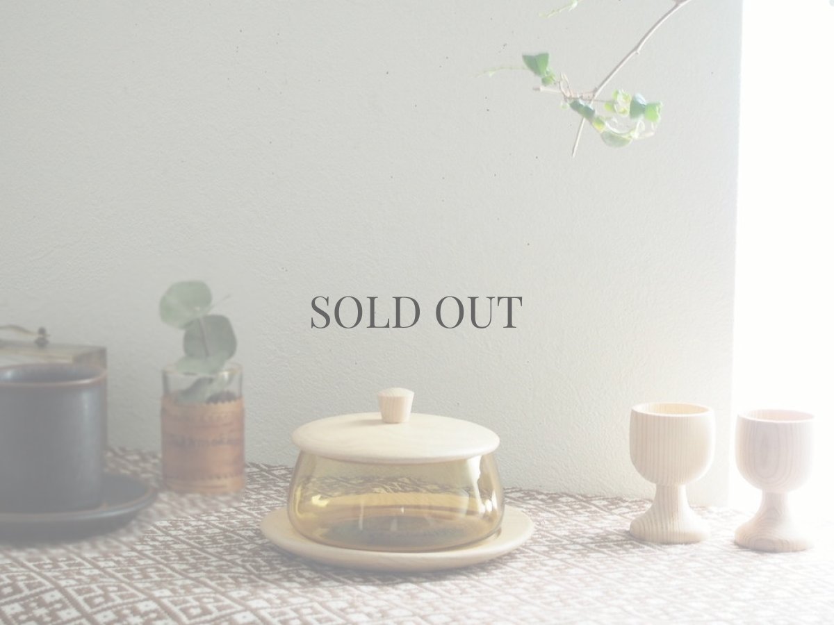 画像2: 北欧ヴィンテージ雑貨　木とガラスの蓋付きポット (2)