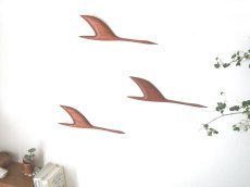 画像3: 北欧ヴィンテージ雑貨　チークの鳥の壁掛けオブジェ3個セット (3)