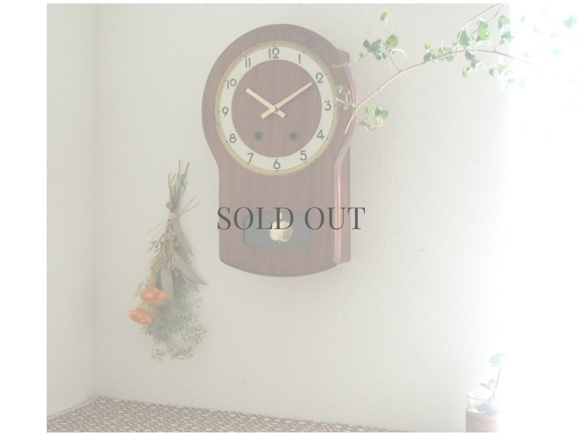 画像2: ミッドセンチュリー レトロ チークの壁掛け時計 (2)