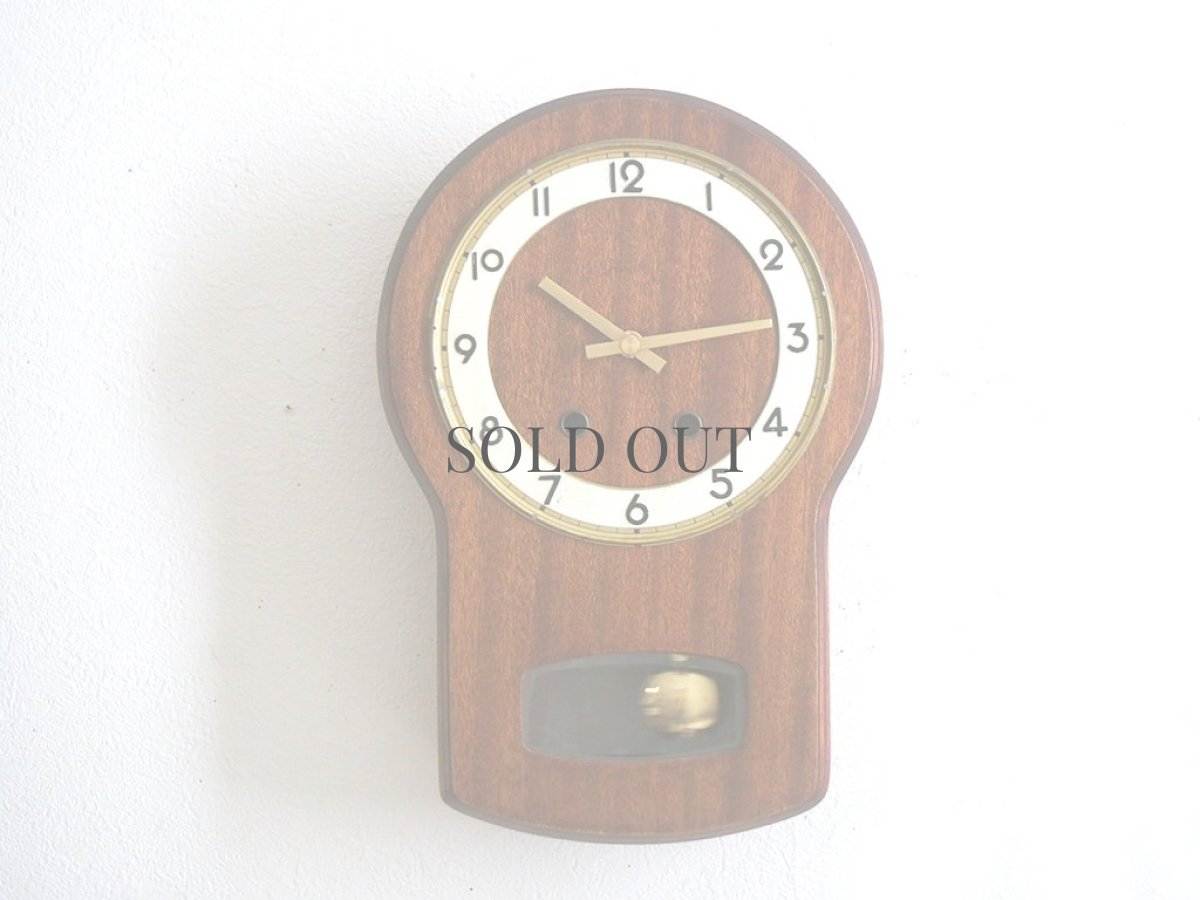 画像5: ミッドセンチュリー レトロ チークの壁掛け時計 (5)