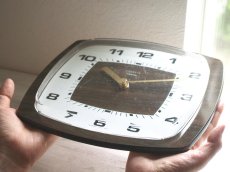 画像11: 【ムーブメント交換済み】ミッドセンチュリー レトロ VEDETTE 木の壁掛け時計 (11)