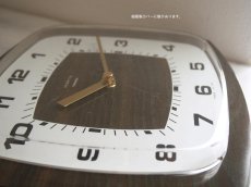 画像8: 【ムーブメント交換済み】ミッドセンチュリー レトロ VEDETTE 木の壁掛け時計 (8)