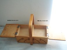 画像10: 北欧ヴィンテージ　木製ソーイングボックス/裁縫箱 (10)