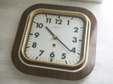 画像5: 【ムーブメント交換済み】ミッドセンチュリー レトロ VEDETTE 木と真鍮の壁掛け時計 (5)