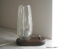 画像6: 北欧ヴィンテージ　ガラスと木のテーブルランプ (6)