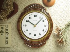 画像1: 【ムーブメント交換済み】ミッドセンチュリー レトロ ドイツ KIENZLE 陶器の壁掛け時計 (1)