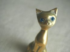 画像8: ミッドセンチュリー レトロ　真鍮製のネコのフィギュア (8)