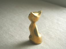 画像6: ミッドセンチュリー レトロ　真鍮製のネコのフィギュア (6)