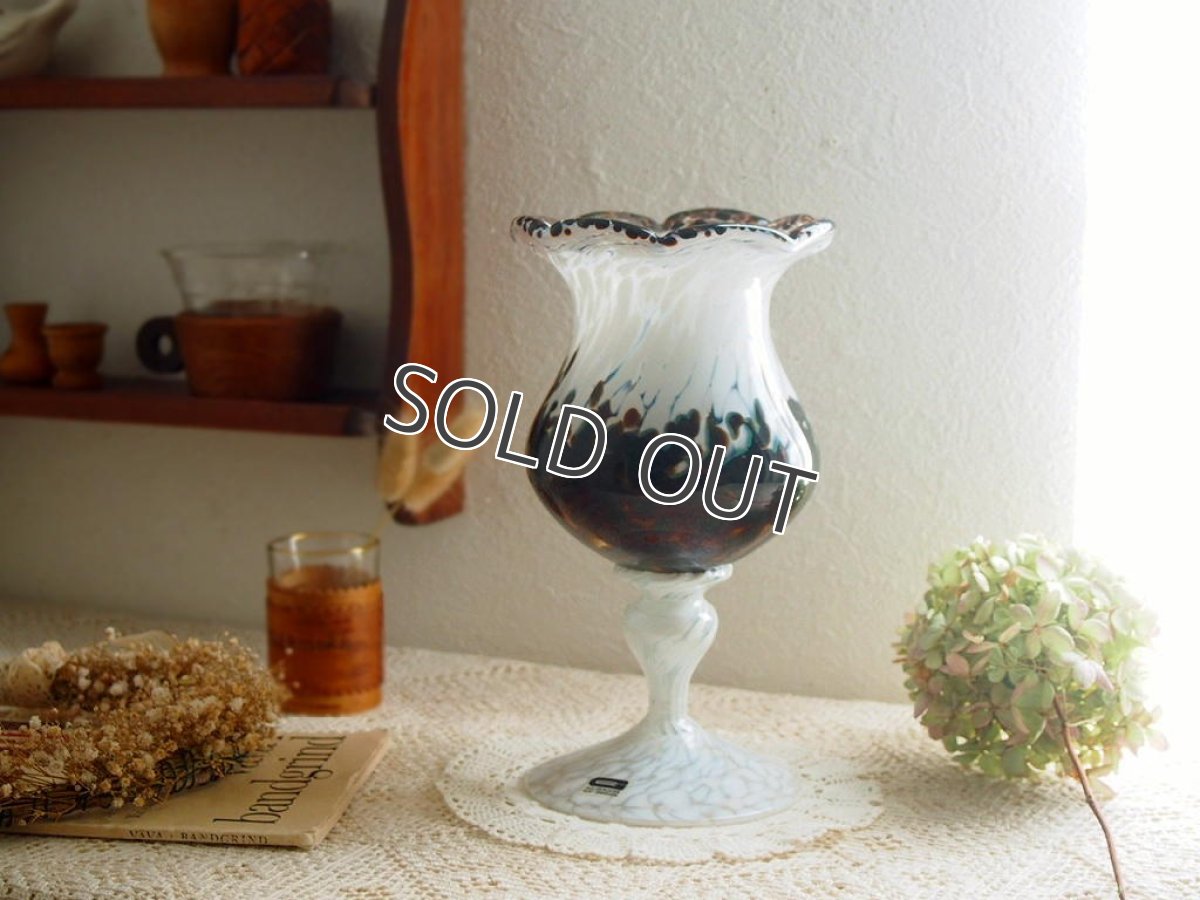 画像1: 北欧ヴィンテージ　Guldkroken Hjo ガラスのフラワーベース/花器/花瓶 (1)