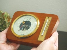 画像10: 北欧ヴィンテージ雑貨　木製の気温気圧計 (10)