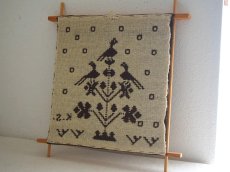 画像6: 北欧ヴィンテージ雑貨　木製フレームの織物タペストリー (6)